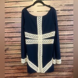 Mod Navy Blue Dress Large